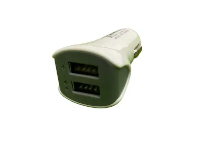 5V 2.4A Dual USB 2 Port Car Charger Adapter Socket  Design Grey & White • £2.12