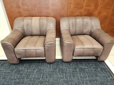 De Sede - DS-44 Chairs SET OF 2 Buffalo Leather Club Chairs With 7  Extension • $4999