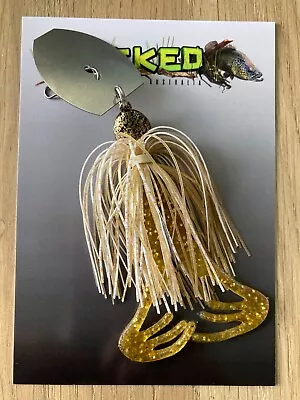 WHACKED LURES AUS ~ 1/2oz TOAD CHATTERBAIT ~ WHITE GOLD • $12.99