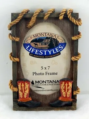 Montana Silversmiths Rope And Boots 5 X 7 Western Photo Frame New Free Shipping • $36.99