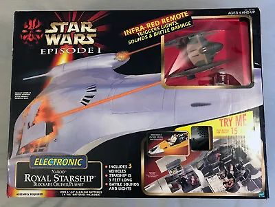 1999 Star Wars Episode 1 Electronic Naboo Royal Starship Playset Cruiser NIB • $325