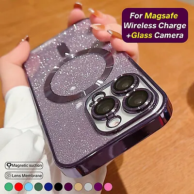 $8.97 • Buy For IPhone 14 13 Pro Max 12 11 Glitter Mag Safe Magnetic Plating Slim Case Cover