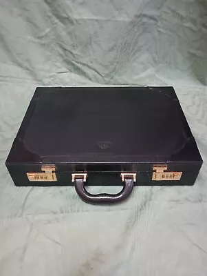 Vintage BALLY  Black Leather  Attache Briefcase Made In Italy • $75