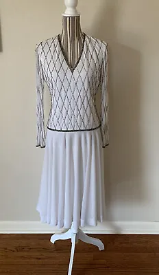 Vintage 70s Lillie Rubin Victoria Royal Ltd. White Beaded Dress • $27