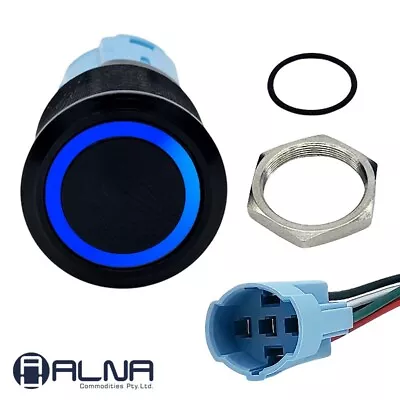 $15 • Buy Round Switch Push Button Latching ON OFF 12V 16mm NO NC IP67 BLUE LED RING