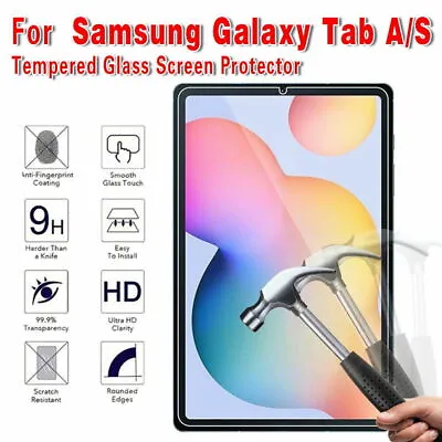 Tablet Tempered Glass Screen Protector Cover For Samsung Galaxy Tab A/A7/A8/S/E • £4.96