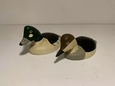 Vintage Carved Duck Decoy Miniatures . Signed By Carver . • $25