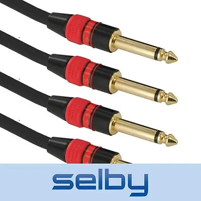 $38 • Buy 4 Pack Of 5m 15ft Guitar Leads / Instrument Cables 6.35mm 1/4  Jacks