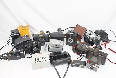 F X14 Vintage Film Cameras Inc Yashica Kodak 735 Polaroid Supercolor Etc • £37