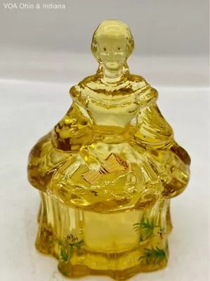 Sandi Herman 2014-1980 Handprinted Yellow Lady Floral Dress Trinket Box #53/200 • $5.99