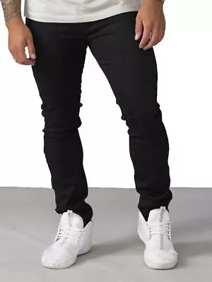 D555 Mens Regular Fit Stretch Jeans In Black (Claude) Size 30-38 • £26.95