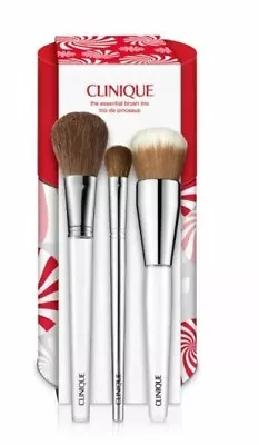 Clinique The Essential Brush Trio: Foundation Blush & Eye Shader Brush NEW • $37.99