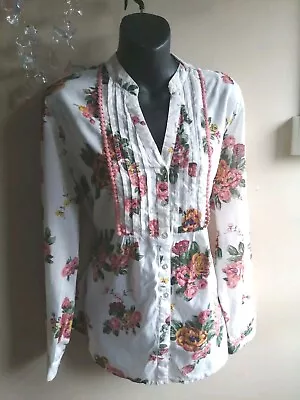 Julippa Loose  Cotton  Blouse Shirt Nehru Collar Size 18  • £6