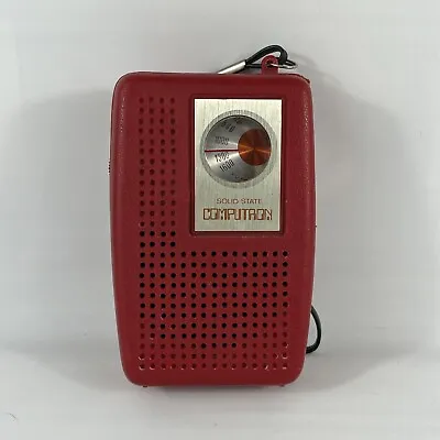 Vintage Computron Solid State Transistor Radio RED 2601 Tested & Works MCM Retro • $18.95