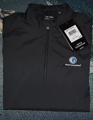 NEW ADIDAS CLIMAPROOF 1/4 Zip Pullover Wind Jacket Shirt GOLF CHANNEL Sz L Black • $39.99