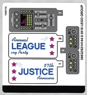 LEGO STICKER SHEET Batman Movie The Justice League Anniversary Party Set 70919 • $4.46