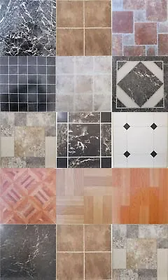 Vinyl Floor Tiles Squares Tile Self Adhesive Easy To Fit Various Design • £6.99