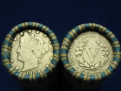 $76 • Buy One Shotgun Roll Full Of (40) Liberty V Nickels Old Collectible Coins! 1883-1912