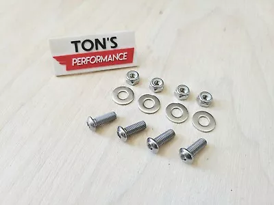 4 Stainless Steel Motorcycle License Plate Frame Bolts - Lic Tag Fastener Screws • $8.99