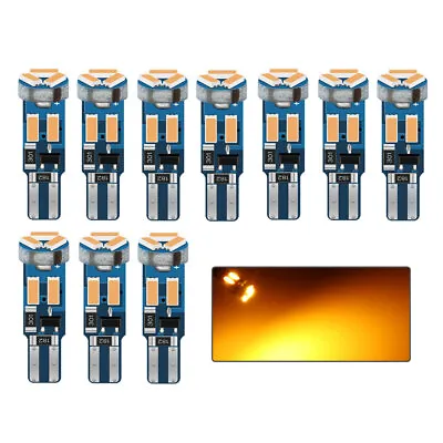 10Pcs T5 LED Bulbs W3W W1.2W Auto Lamp  Car Dashboard Instrument Panel Light 12V • $15.99