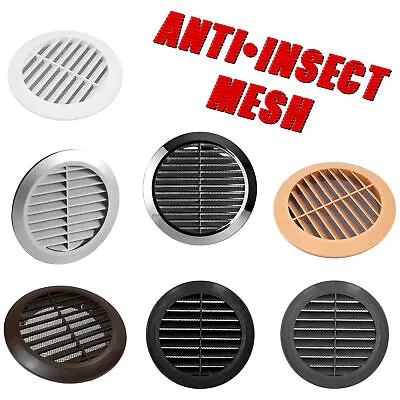 Circle Air Vent Grill Cover Ducting Ventilation Cover Anti Fly Mesh Wall Ceiling • £5.49