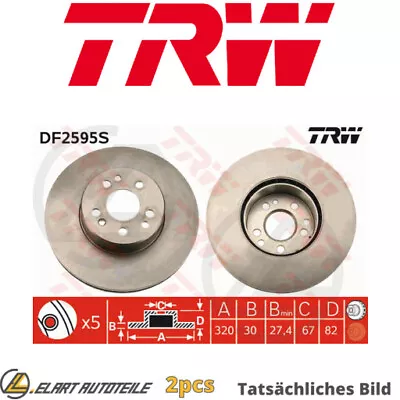 2x THE BRAKE DISC FOR MERCEDES BENZ S CLASS COUPE C140 M 120 980 M 119 981 TRW • £159.63