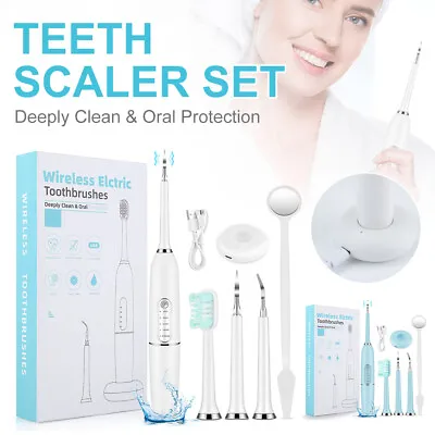 $19.99 • Buy Adults Electric Ultrasonic Teeth Cleaner Dental Tartar Remover Oral Whitening