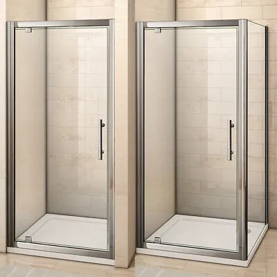 Pivot Hinge Shower Enclosure Glass Door Screen Cubicle Side Panel/Stone Tray 5mm • £93