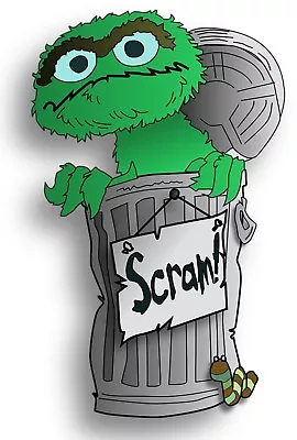 Oscar The Grouch Iron On Transfer For T-Shirt & Other Light Color Fabric #4 • $5