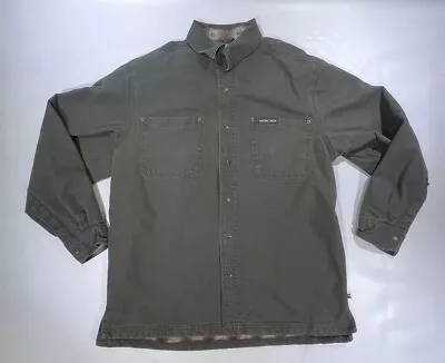 Moose Creek Men M Green Canvas Shirt Jacket Fleece Lined Heavyweight Logger • $20.25