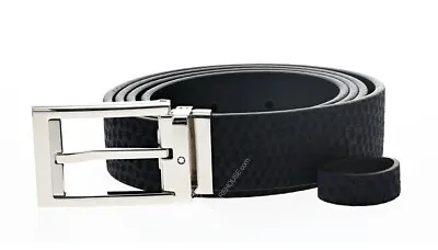 MONTBLANC Rectangular Dark Blue Cut-to-Size Casual Belt 123914 • $278