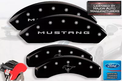 2015-2023 Ford Mustang Ecoboost STD Front Rear Blk MGP Brake Caliper Covers Pony • $289