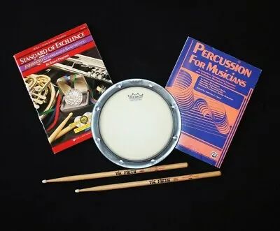 REMO PRACTICE PAD & VIC FIRTH DRUMSTICKS W/t SHEET MUSIC/BOOKS/CD'S/BARELY USED! • $19.99