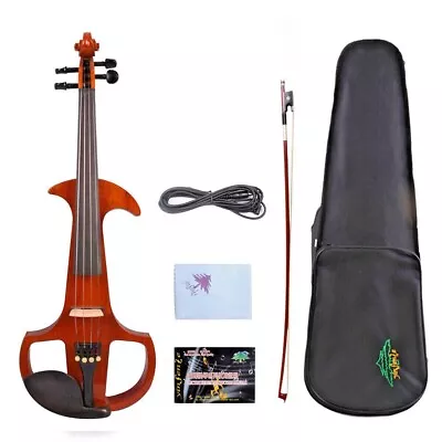 Advanced Orange Electric Violin 4/4 Solid Wood Sweet Tone Free Case+Bow #EV7 • $179