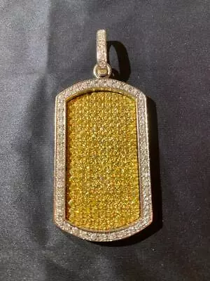 $4500 • Buy 14k Gold Diamond Dog Tag