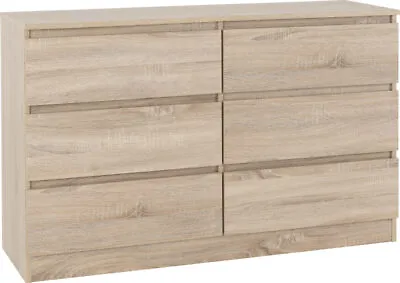 Malvern 6 Drawer Chest Of Drawers In Sonoma Oak Effect Recessed Handles  • £128.69