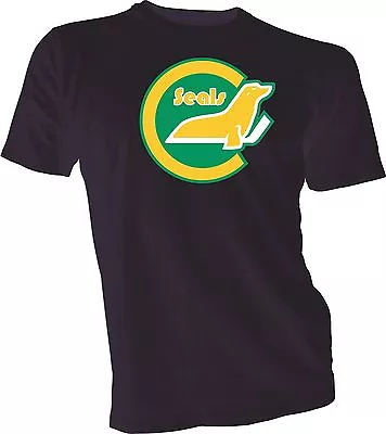 CALIFORNIA GOLDEN SEALS DEFUNCT OLD TIME NHL HOCKEY Black T-SHIRT NEW Oakland • $19.99