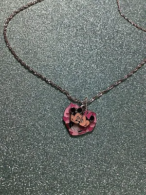 Mickey And Minnie Mouse In Love 3D Heart Shape 21” Necklace • $3.99