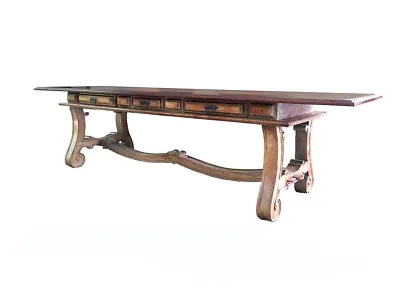 Splendid Late 19th Century Spanish Colonial Dining Table Massive Piece ! • $8700