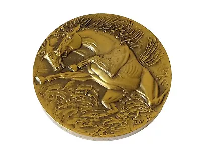 1989 EQUUS Pegasus Horses Medallic Art Co Bronze Calendar Medallion • $19.99