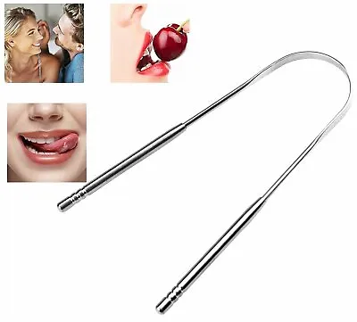 Tongue Scraper Cleaner Stainless Steel Bad Breath For Dental Oral Care Tool • $3.59