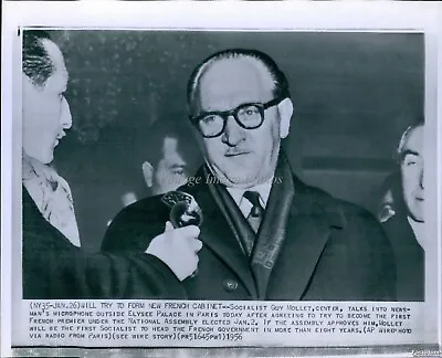 1956 Socialist Guy Mollet Will Try To Form New Cabinet Politics Wirephoto 8X10 • $19.99