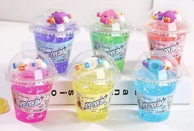 $10.44 • Buy Fluffy Slime Kits Ice Cream Unicorn Soft Glitter Floam Kids Fidget Stress ASMR