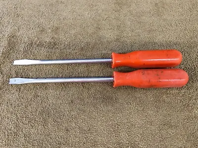 2 Mac Tools Flat Straight Tipped Tip Long Screwdriver PKR8AR USA Broken • $15