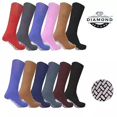 Men's Women's Non-Skid Diabetic Cotton Crew Socks With Non Binding Top 3-6 Pairs • $16.49