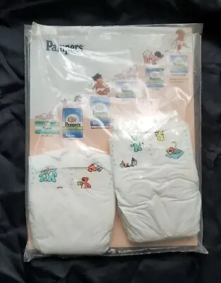 2 Vintage Pampers Baby Diapers  Plastic Backed Newborn With Chilbirth Folder  • $19.99