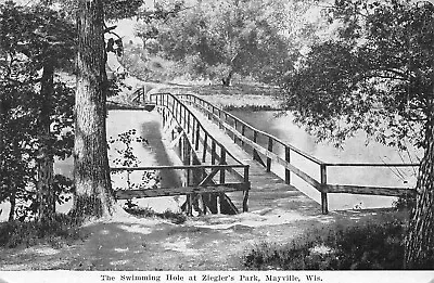 Vintage Mayville Wi Wisconsin Postcard Swimming Hole At Zieglers Park 072023 • $6.99