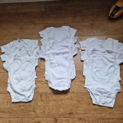 White Baby Bodysuit Vest Bundle - JOB LOT 0-3 - 18-24 *ALL BRAND NEW* • £10