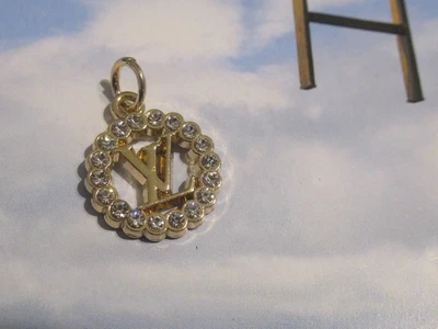 $20.95 • Buy LOUIS VUITTON LV  ZIPPER PULL CHARM GOLD Tone Metal , RHINESTONES 17mm 