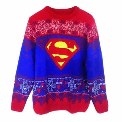 $46.28 • Buy Unisex DC Comics Superman Logo Knitted Christmas Jumper - Sweater